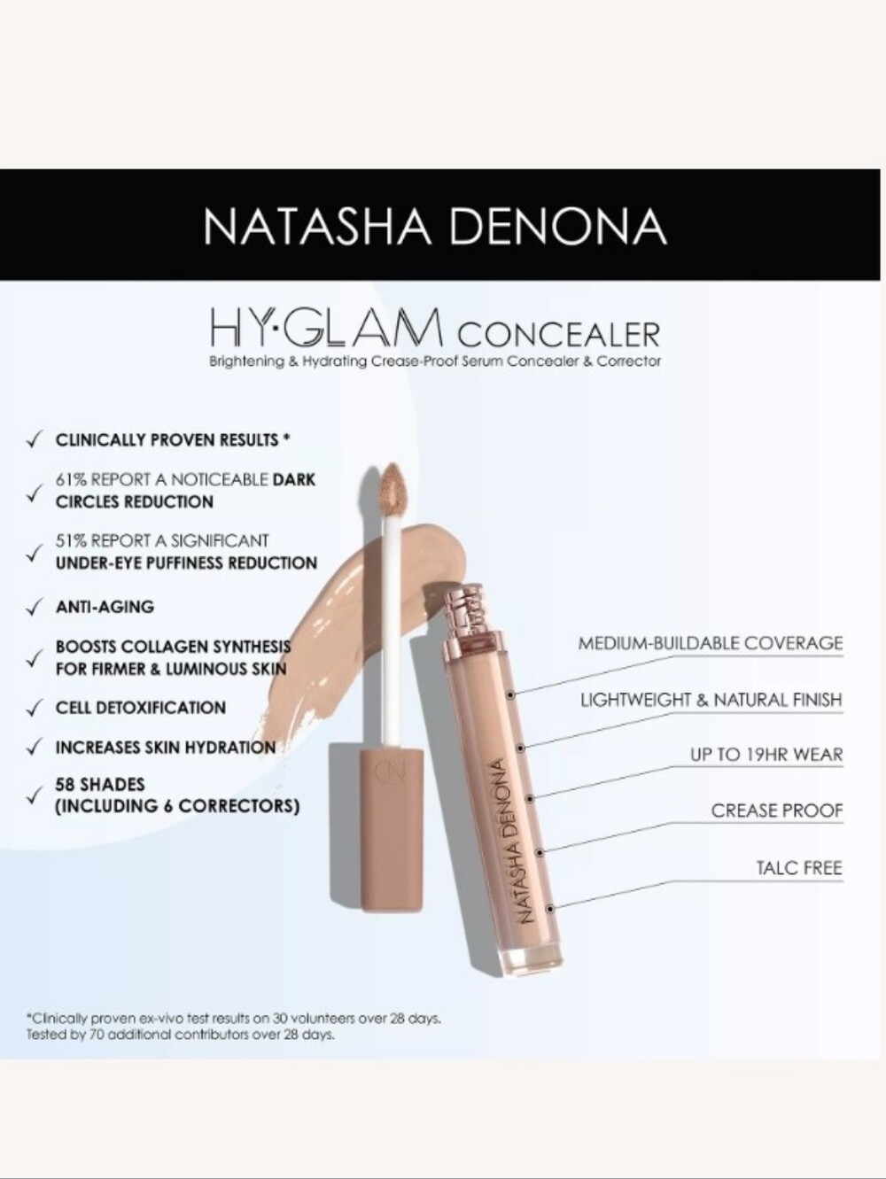 Natasha Denona Hy-glam Serum Brightening Concealer NY11 Tan Neutral